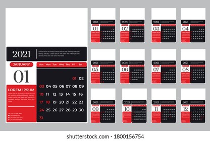 2021 Wall calendar design template