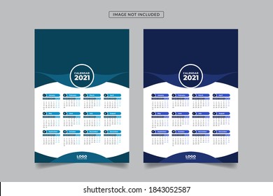 plantilla de diseño de calendario de pared para 2021, plantilla de calendario de pared para 2021 de año nuevo, plantilla de calendario de pared