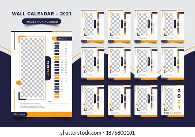 2021 Wall calendar Design template