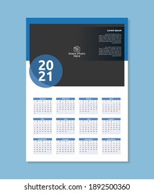 2021 wall calendar design template