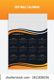Calendario de pared 2021, Calendario elegante de pared 2021