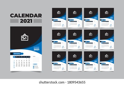 2021 Wall Calendar, Wall Calendar Template 2021, 2021 Corporate Wall Calendar, 2021 Creative Wall Calendar