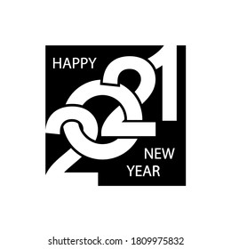 2021 year banner. Happy New Year. Vector on isolated white background. EPS 10