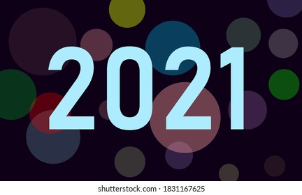 Año 2021. Año del toro. Fondo con texto. Feliz Año Nuevo. Ilustración del vector