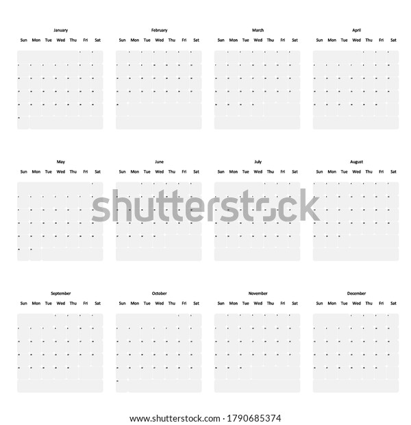 2021 Year Calendar Planner Template Design Stock Vector Royalty Free