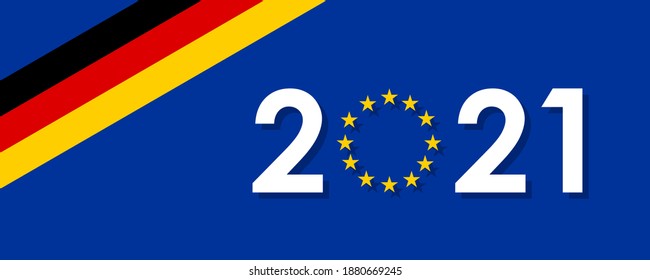 2021 year with german flag ribbon