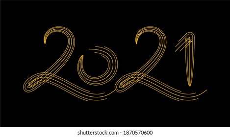 Vektorsymbol 2021 Jahr goldenes Vektorsymbol 2021