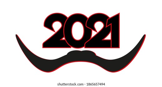 2021 year of the ox, bull, cow.  2021 logo text design. Chinese horoscope metal ox. Design template Celebration typography poster, banner or greeting card . Vector illustration on white background.