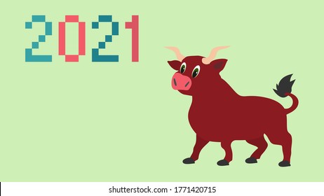 2021 year red bull. Vector image, eps 10