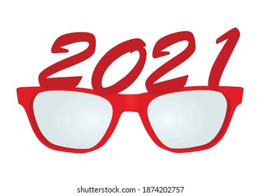 2021 year sunglasses. vector illustration