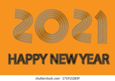 2021 of the year, tex vector on yellow background