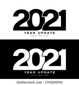 2021 Year Update. 2021 New Year banner or poster. 2021 Chinese new year of the ox, template or logo. Design for banner, greeting cards, brochure or print. Vector illustration