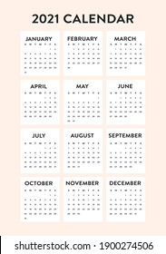 34 2021calendar Images, Stock Photos & Vectors | Shutterstock