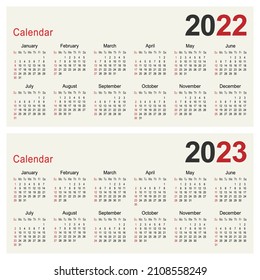 2022 and 2023 year calendar planner template, business design template vector illustration