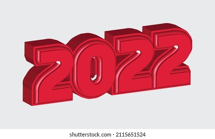 2022 3D text effect Vector Illustration Design

