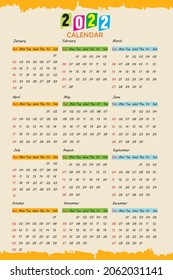   2022 All Calendar Design Template  