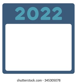 2022 Appointment vector icon. Style is bicolor flat symbol, cyan and blue colors, rounded angles, white background.