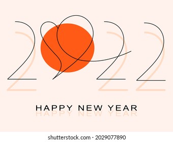 2022 banner. New Year text design.  Happy new year logo. Big numeral 2022. 