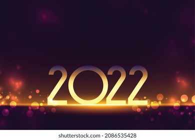 2022 beautiful greeting with bokeh light effect