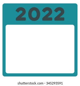 2022 Binder vector icon. Style is bicolor flat symbol, soft blue colors, rounded angles, white background.