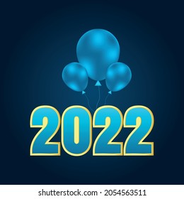 2022 Blue 3d efecto de texto o texto de año nuevo 2022. tarjeta de saludo de vacaciones con año nuevo. Calendario 2022 con texto azul elegante