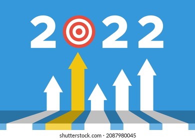 2022 business target vector infographics, success strategy or growth concept