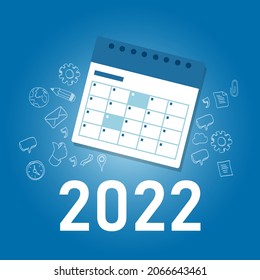 Calendario de planificación de la agenda para 2022 del próximo recordatorio para el nuevo año