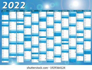 2022 calendar annual planner pocket business year vector