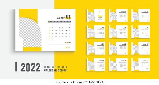 2022 Calendar Design, Desk Calendar Design For 2022, Corporate Minimal Calendar Template
