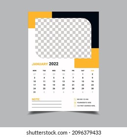 Vector premium de plantilla de diseño de calendario 2022