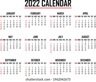 2022 Calendar design vector graphics  