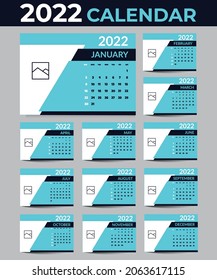 2022 Calendar Design Vector layout Template