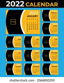 2022 Kalender-Design-Vektorlayout-Vorlage mit kreativem und modernem Design
