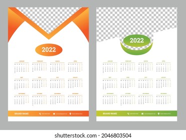 La semana de diseño del calendario 2022 comienza el lunes