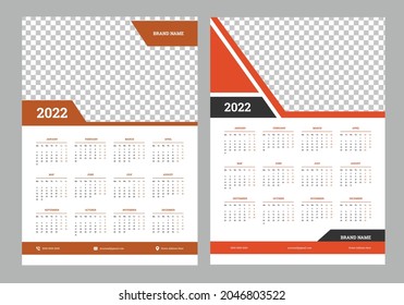 La semana de diseño del calendario 2022 comienza el lunes