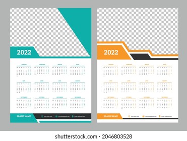 2022 calendar design week start on Monday