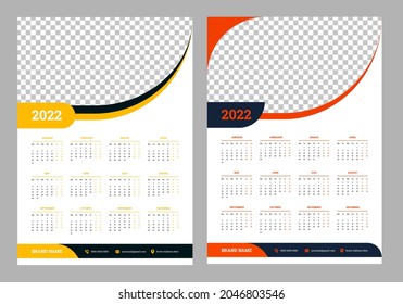 La semana de diseño del calendario 2022 comienza el lunes