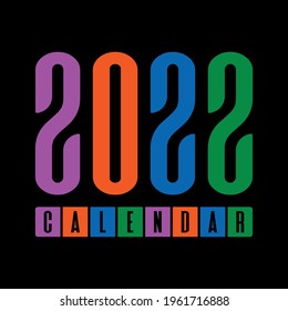 
2022 calendar logo on black background