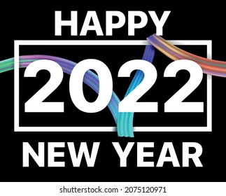 2022 Calendar number header color brush paint stroke background.