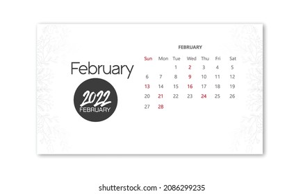 2022 Calendar On White Background, Calendar Design In Two Formats