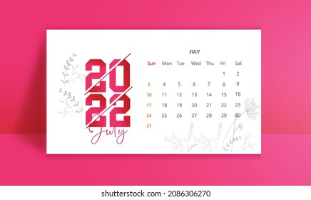 2022 Calendar On White Background, Calendar Design In Two Formats