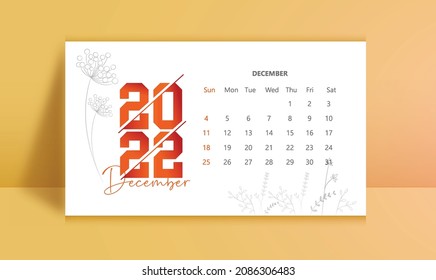 Calendario 2022 En Fondo Blanco, Diseño De Calendario En Dos Formatos