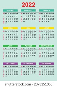 2022 Calendar - One page