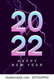 2022 calendar retro wave cyber space poster