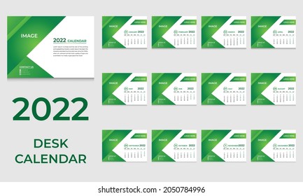 2022 calendar with simple design. vector of calendar 2022.corporate desk calendar ready to print. week start on Monday. Sunday as weekend. good for daily log, business, timetable, planner, etc.