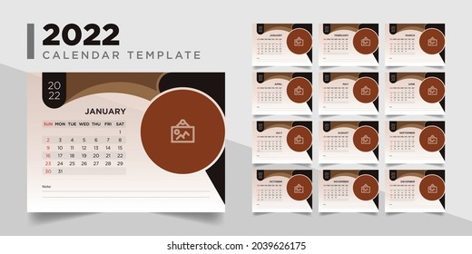 2022 calendar template, desk calendar 2022, 2022 desk calendar