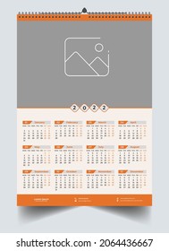 2022 calendar template. Set of 12 months 2022 in 1 Page. Vector illustration
