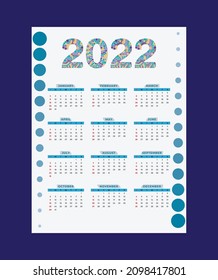 2022 calendar vector design template