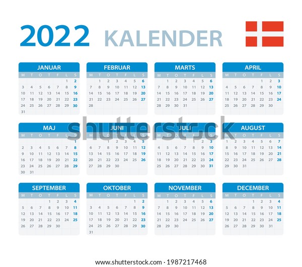 2022 Calendar Vector Template Graphic Illustration Stock Vector (Royalty Free) 1987217468