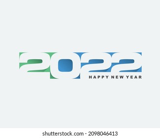 Kalligrafie 2022 mit 3D-Zahlen auf weißem Hintergrund des glücklichen Neujahrs, geeignet für Flyer, Plakate, Geschäftsdekorationszeichen, Broschüren, Karte, Banner, Postkarten - Vektorgrafik